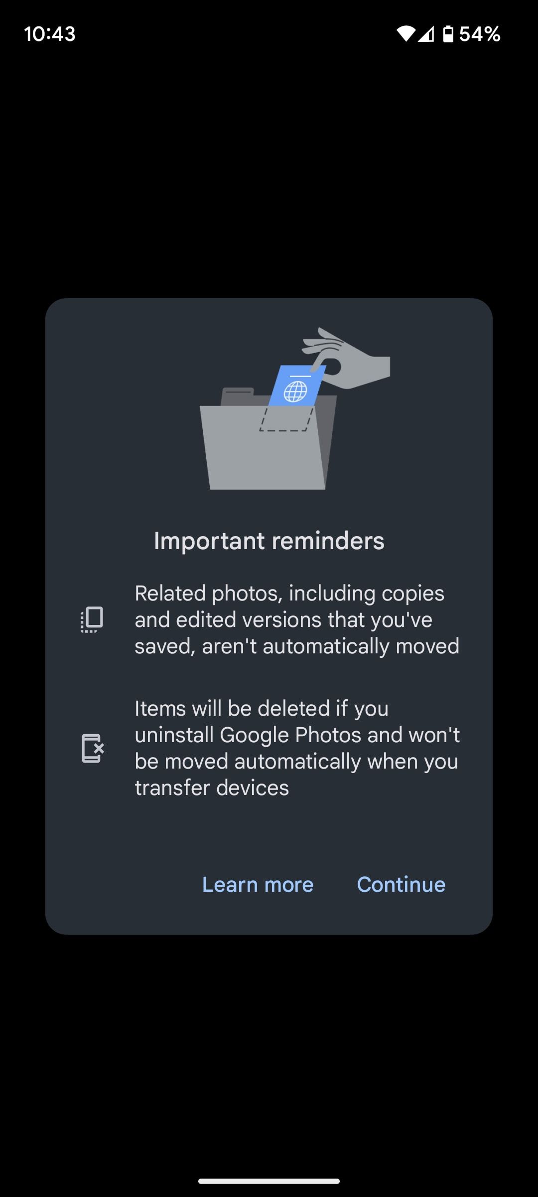 locked folder in google photos reminders