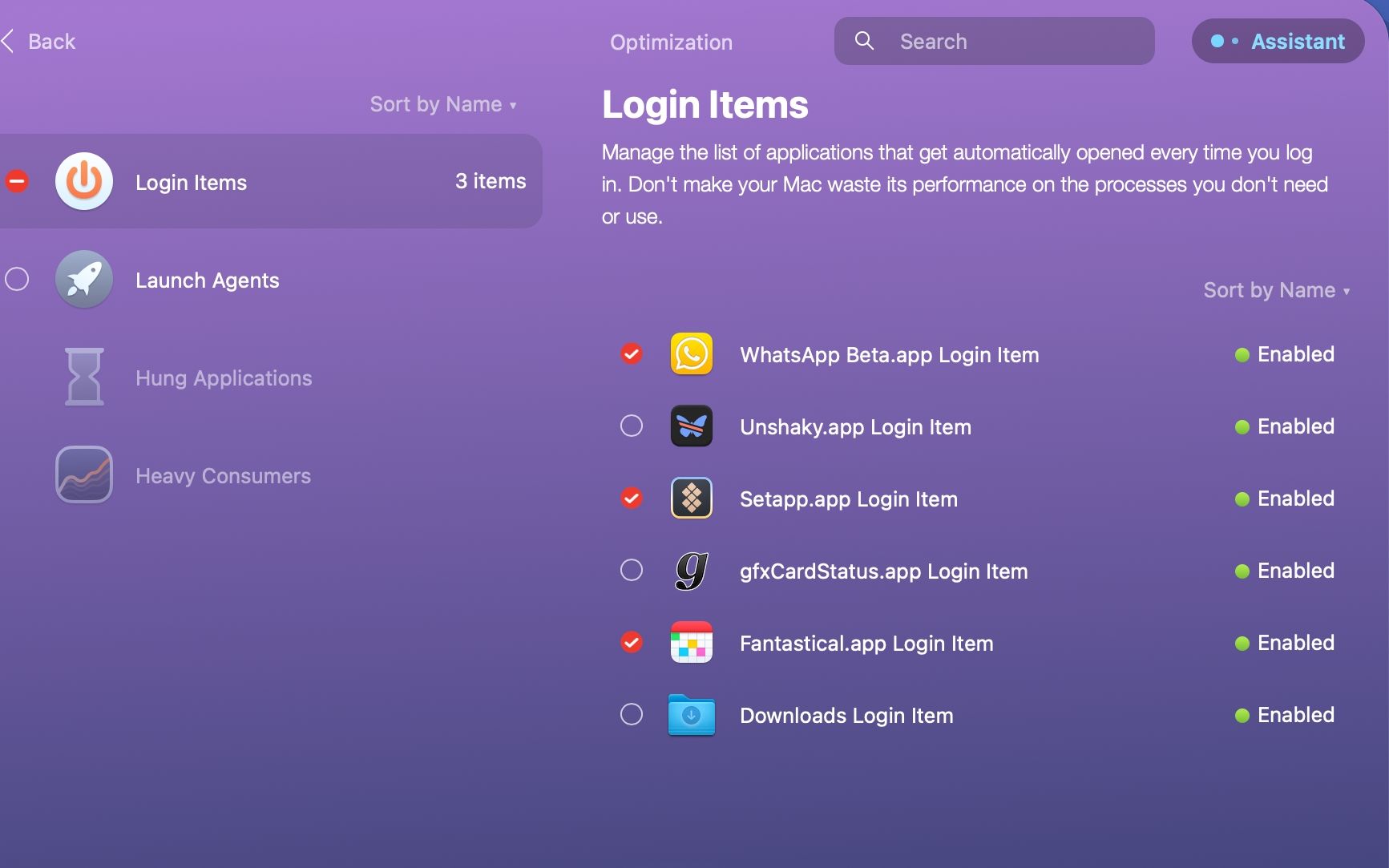 Managing macOS login items with MacPaw's CleanMyMac app