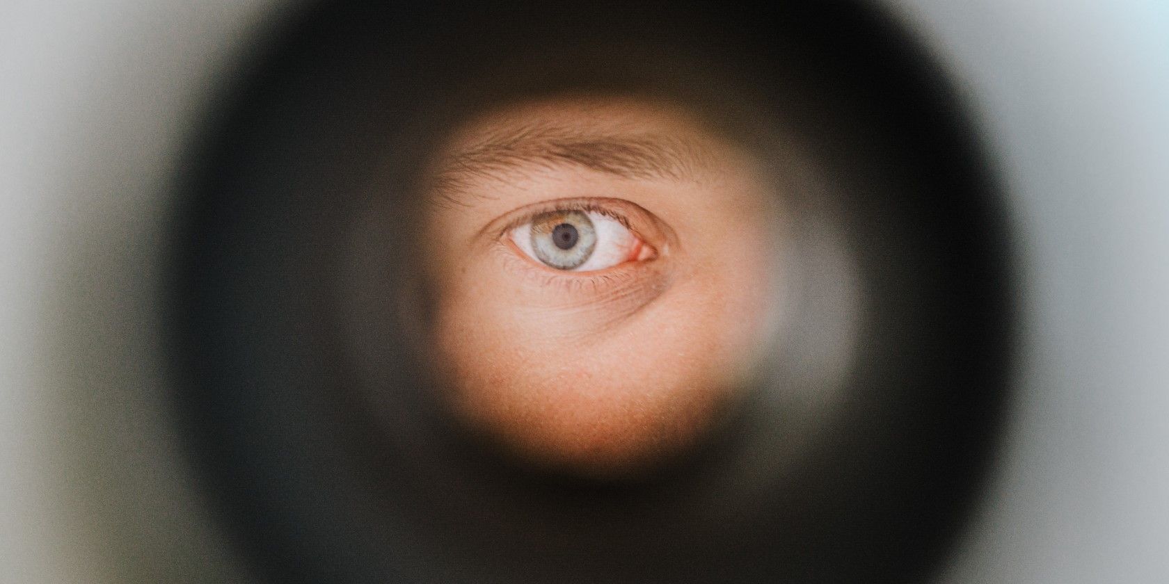 Eye looking through a scope