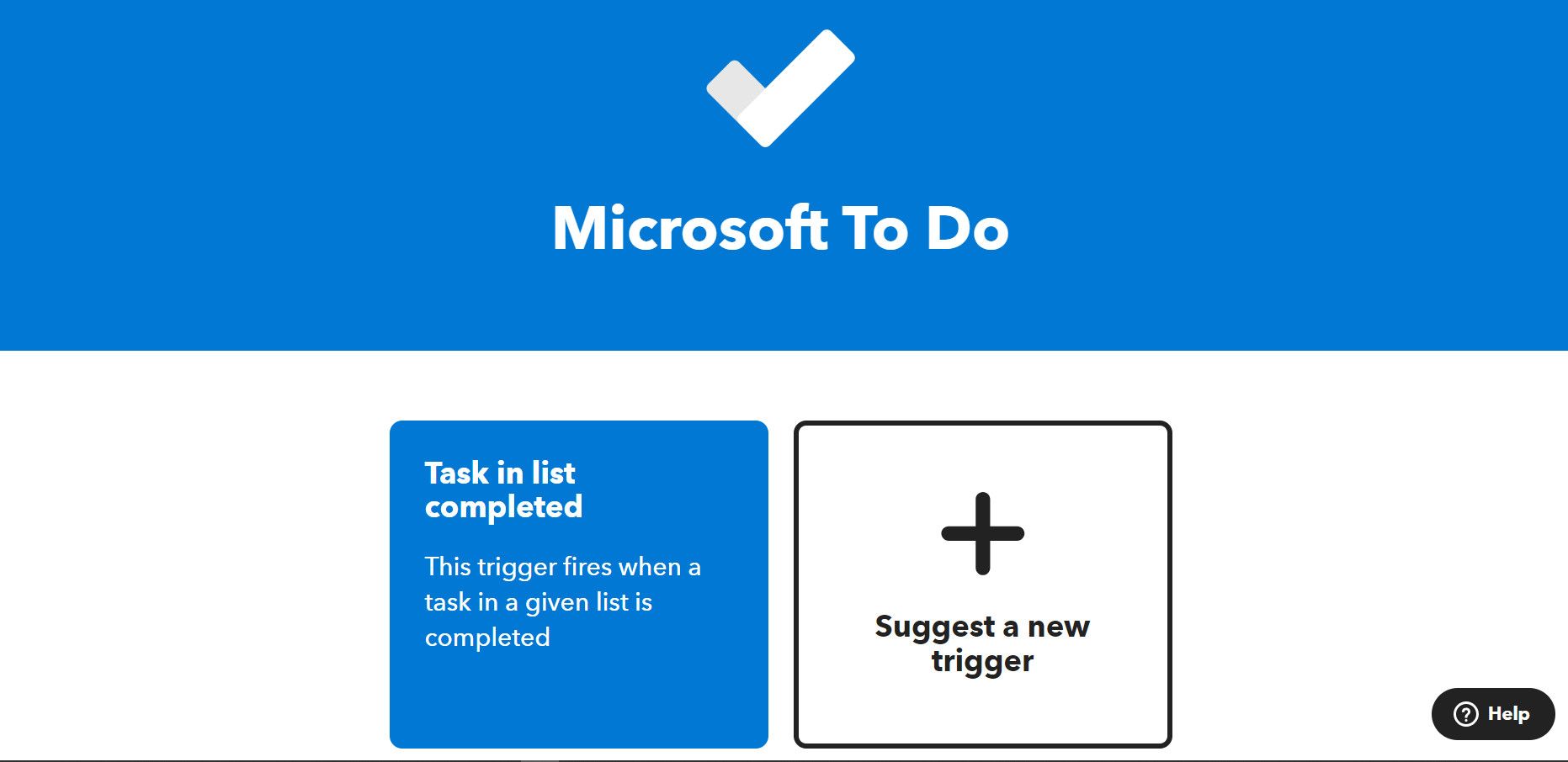 Список триггеров Microsoft To Do IFTTT
