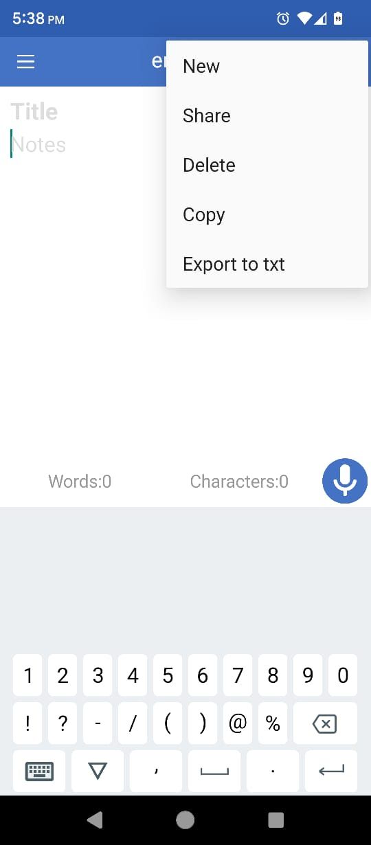 More options in Voice to text
