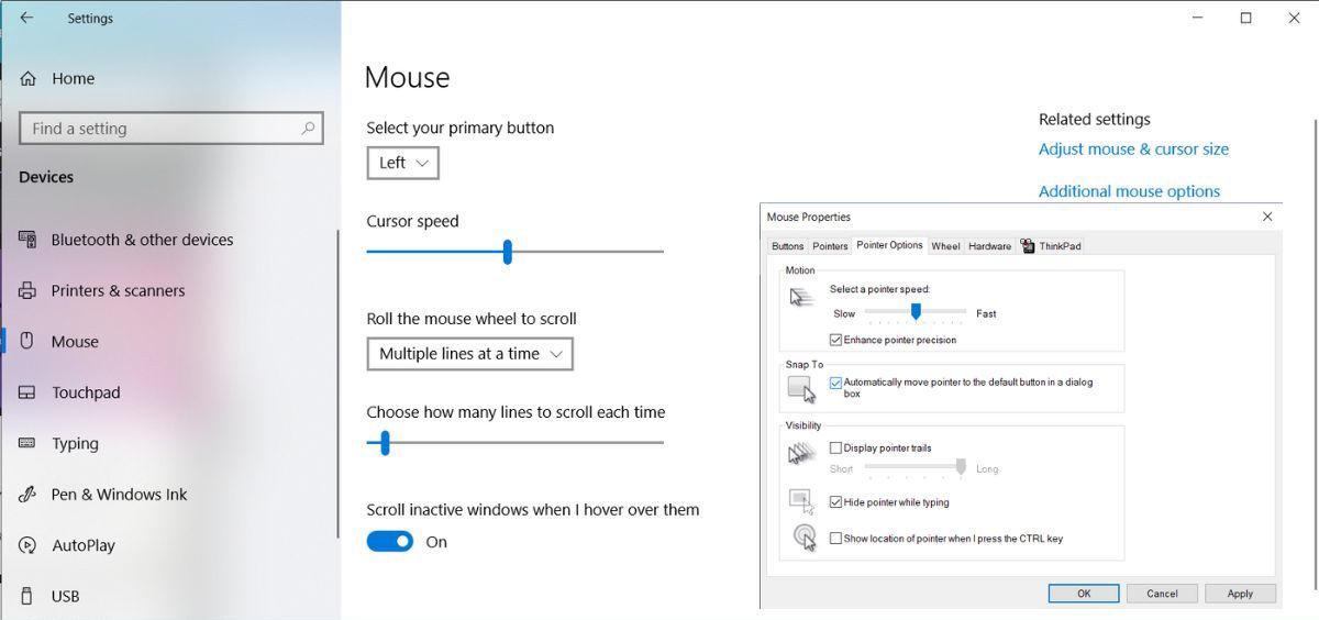 How to adjust the mouse speed in Windows 10