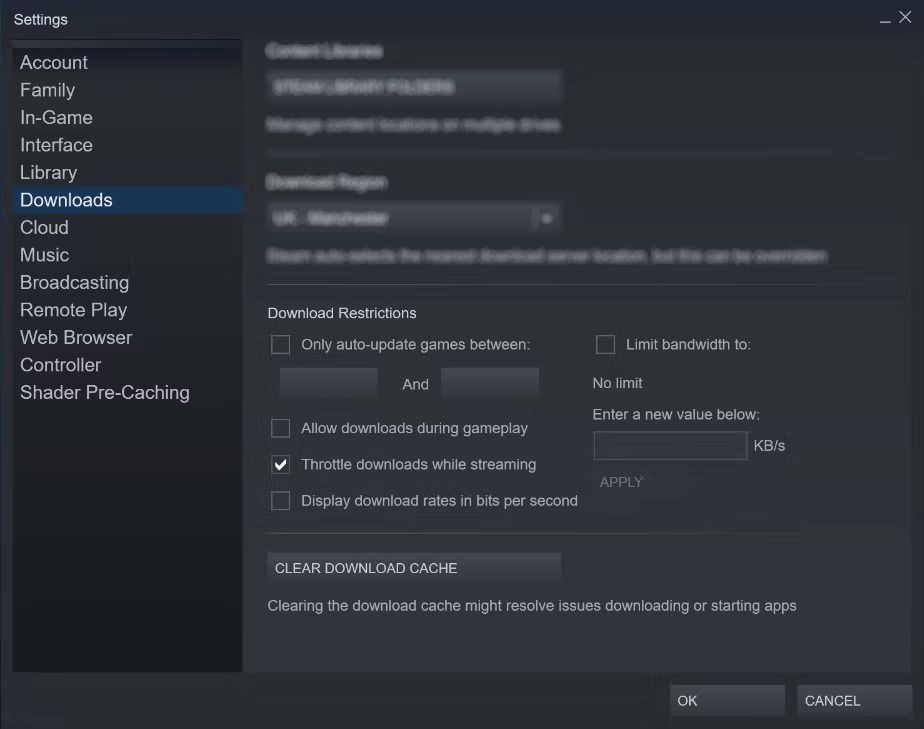 Disable Steam downloads while you play