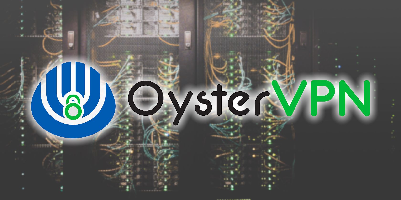 oystervpn logo on server mounting background feature