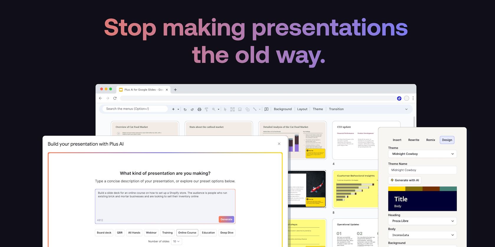 plus ai stop making presentations the old way
