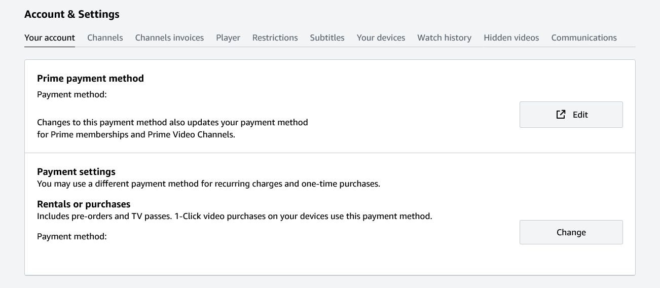 prime video payment settings