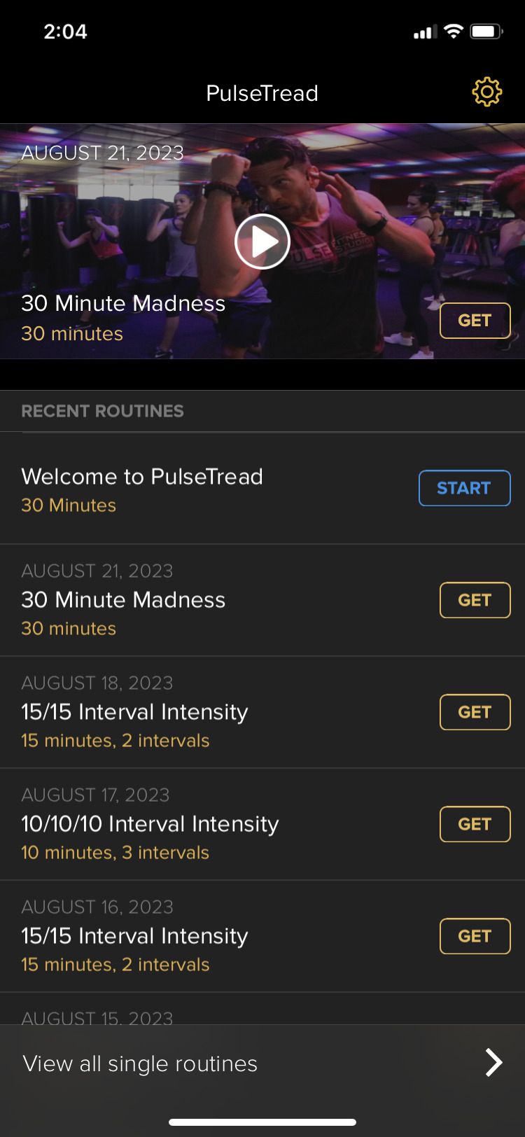 صفحه اصلی برنامه PulseTread