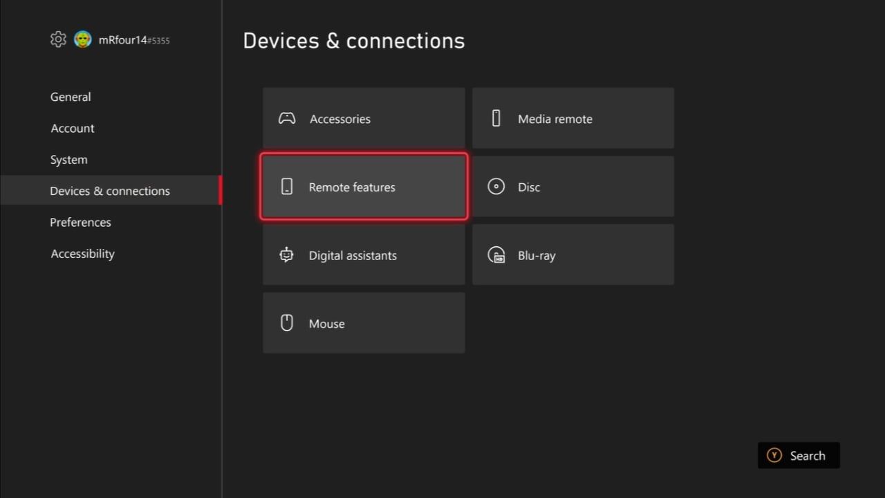 A screenshot of the Devices and Connections options for an Xbox Series X