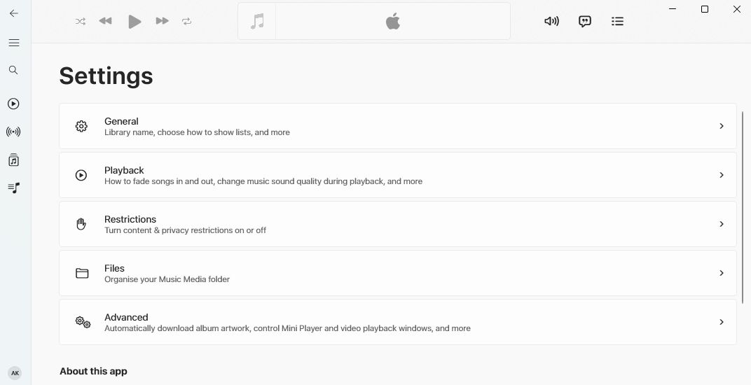 گزینه محدودیت ها در برنامه Apple Music