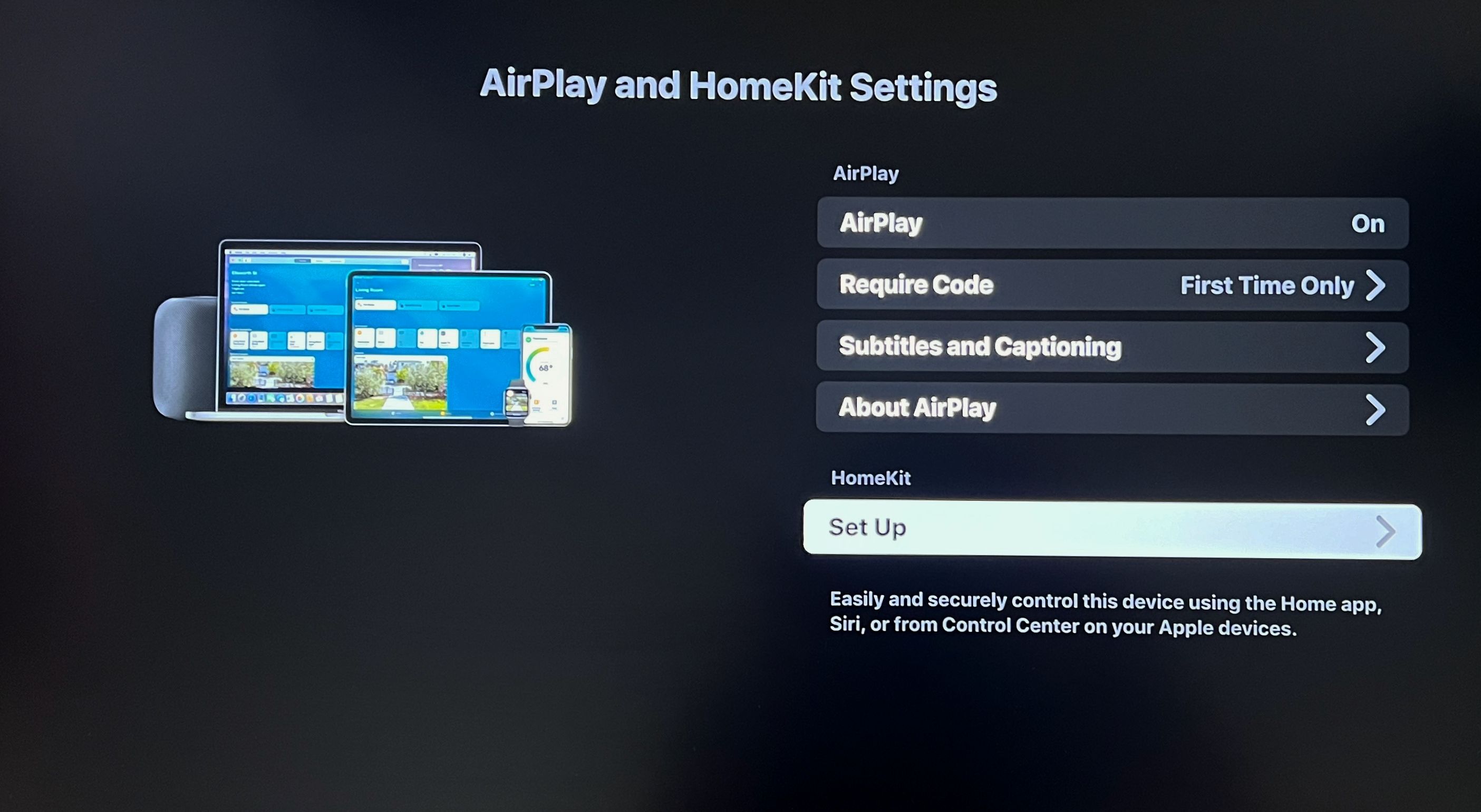 منوی Roku Express 4K AirPlay و HomeKit