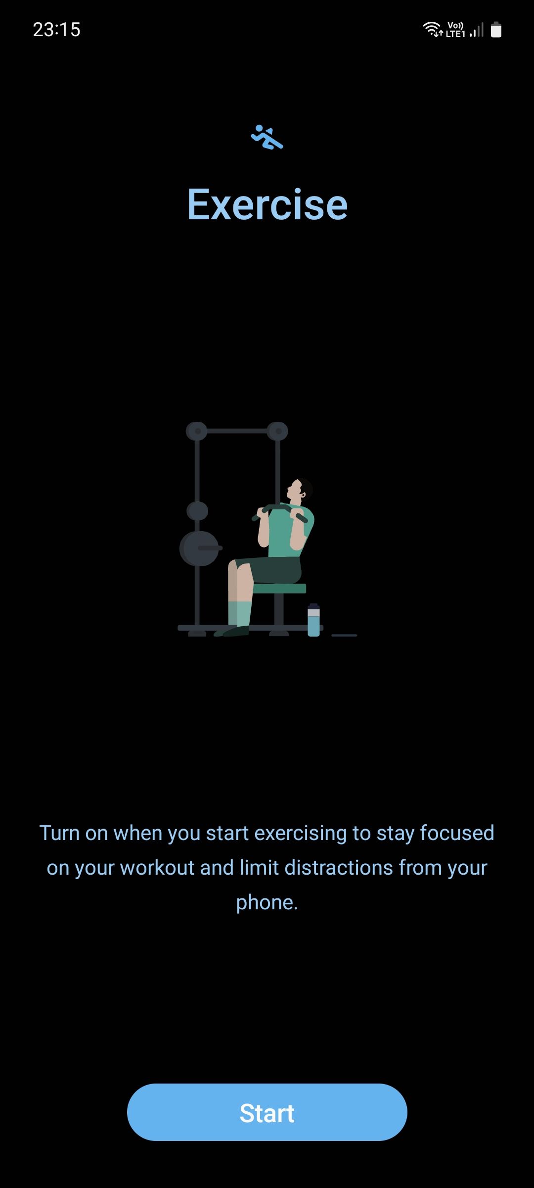 Samsung set up Exercise Mode
