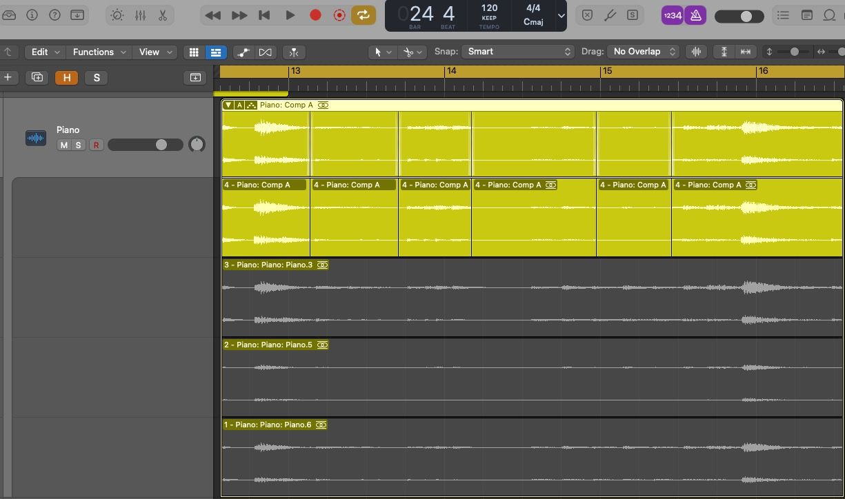 How to Merge Multiple Takes in Logic Pro