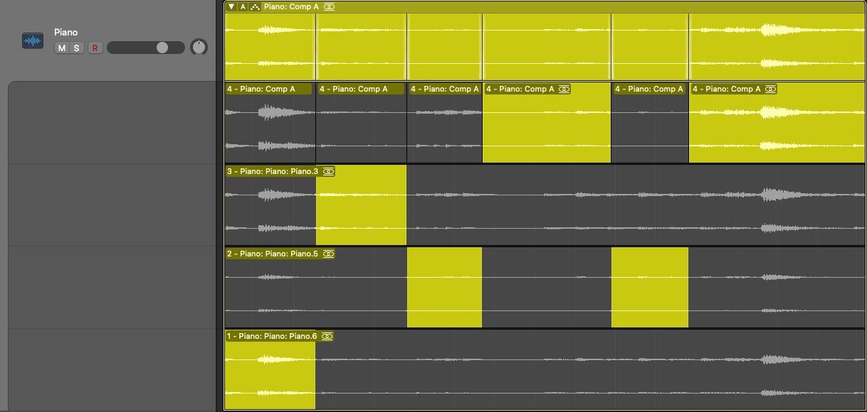 Quick Swipe Comping dans Logic Pro