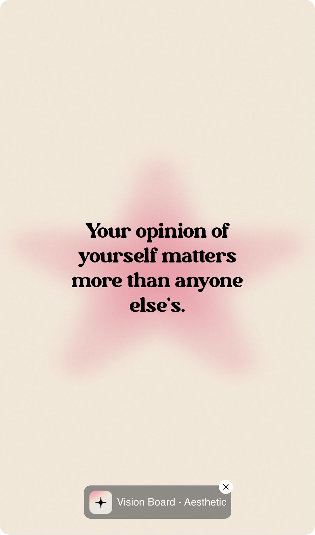 تصویری از تصدیق نمونه برنامه Vision Board Estetic Quote