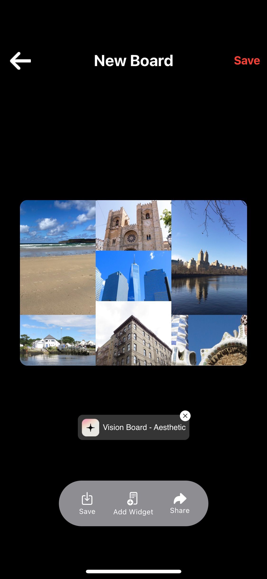 اسکرین شات از برنامه Vision Board Aesthetic Quote نمونه برد بینایی