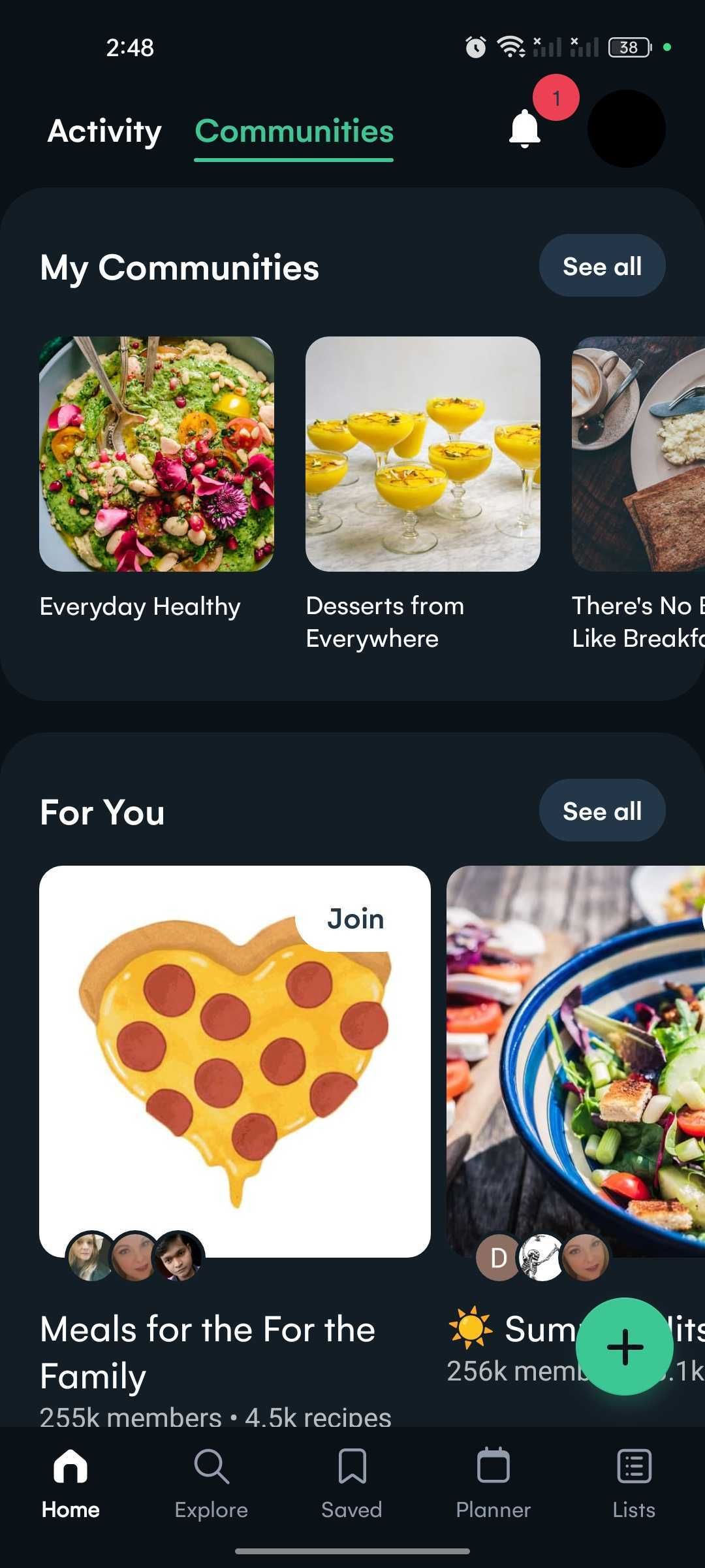 Communities in the Whisk app