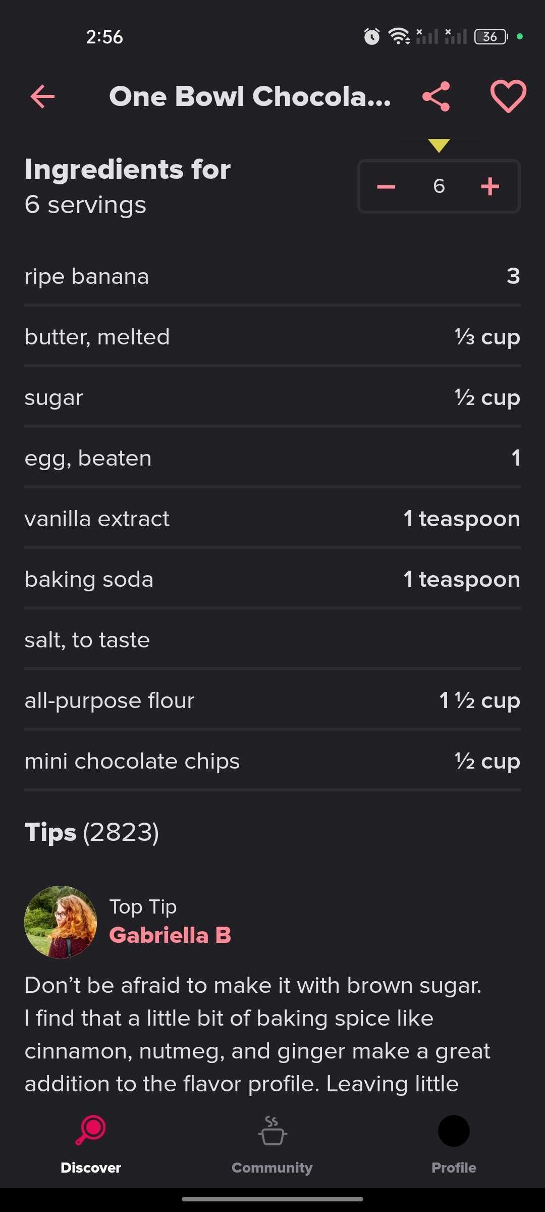 Recipe in the Tasty app