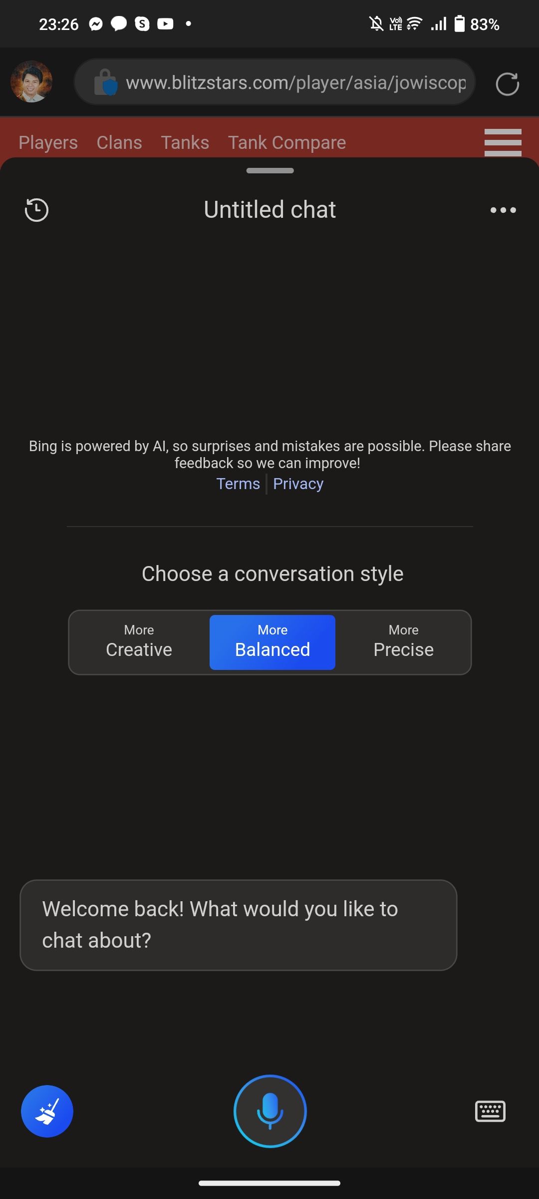 Bing AI Chat в Microsoft Edge для Android