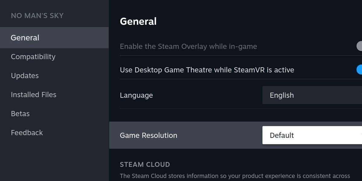 captura de tela do menu de propriedades do Steam Deck