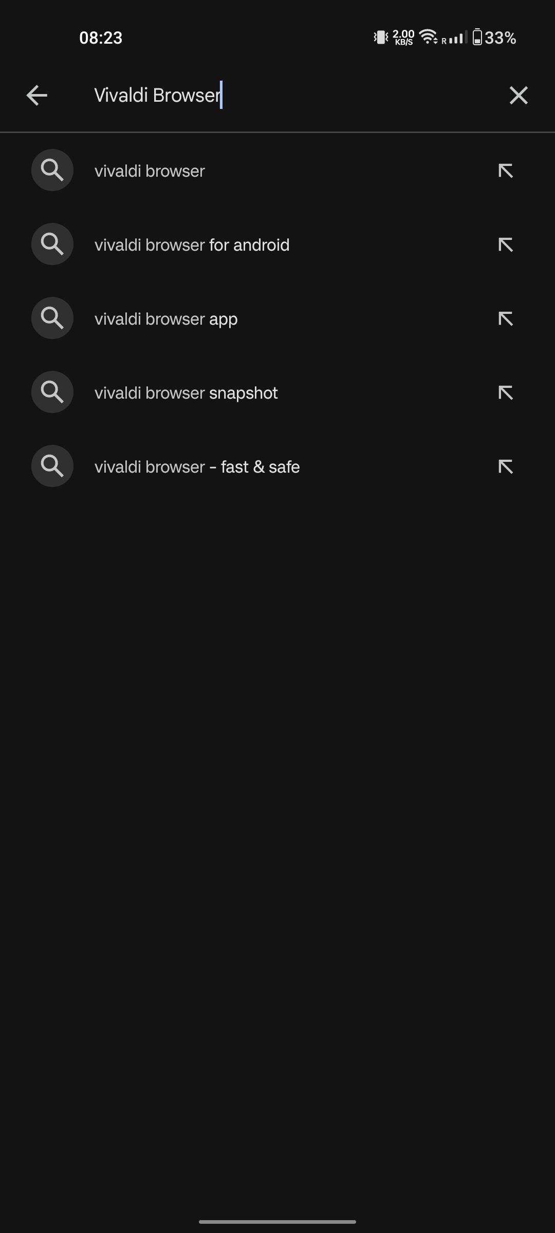 Pesquise Vivaldi na Google Play Store
