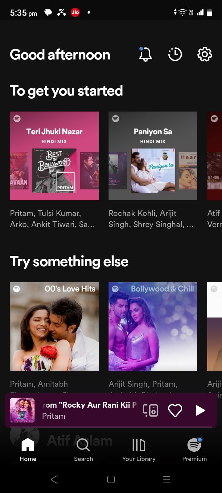 گزینه تنظیمات در Spotify در اندروید