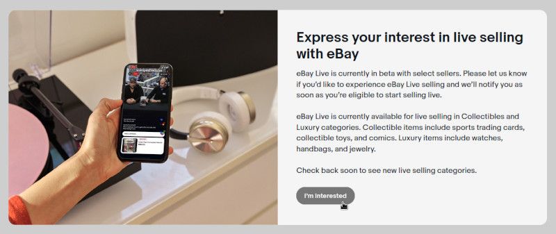 inscrevendo-se no beta do vendedor ao vivo do ebay