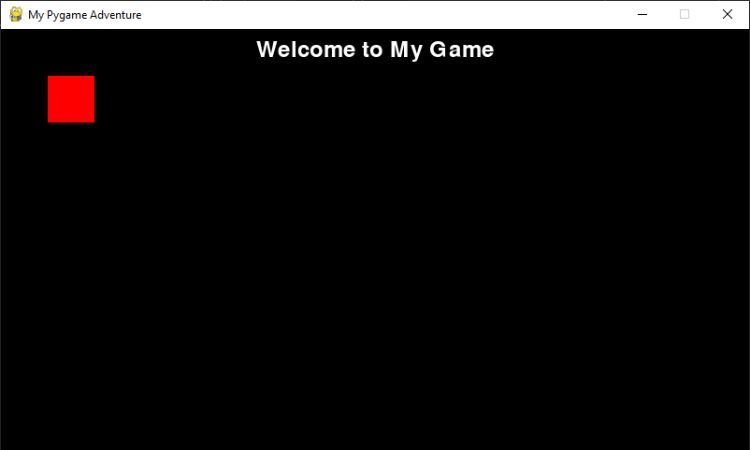 texto simples do jogo em pygame