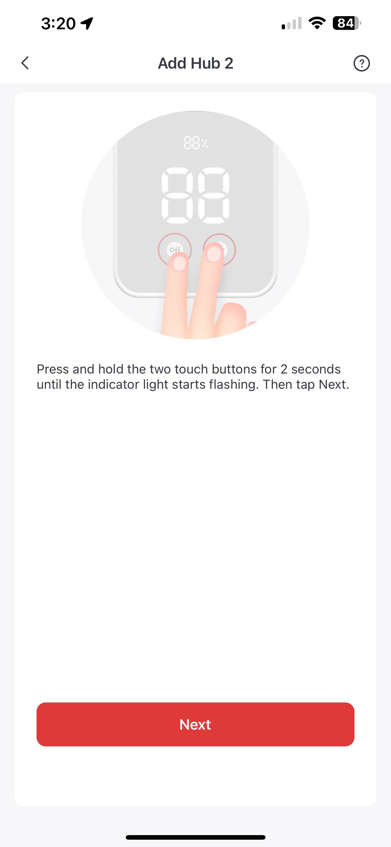 برنامه SwitchBot iOS Add Hub 2 Buttons Prompt