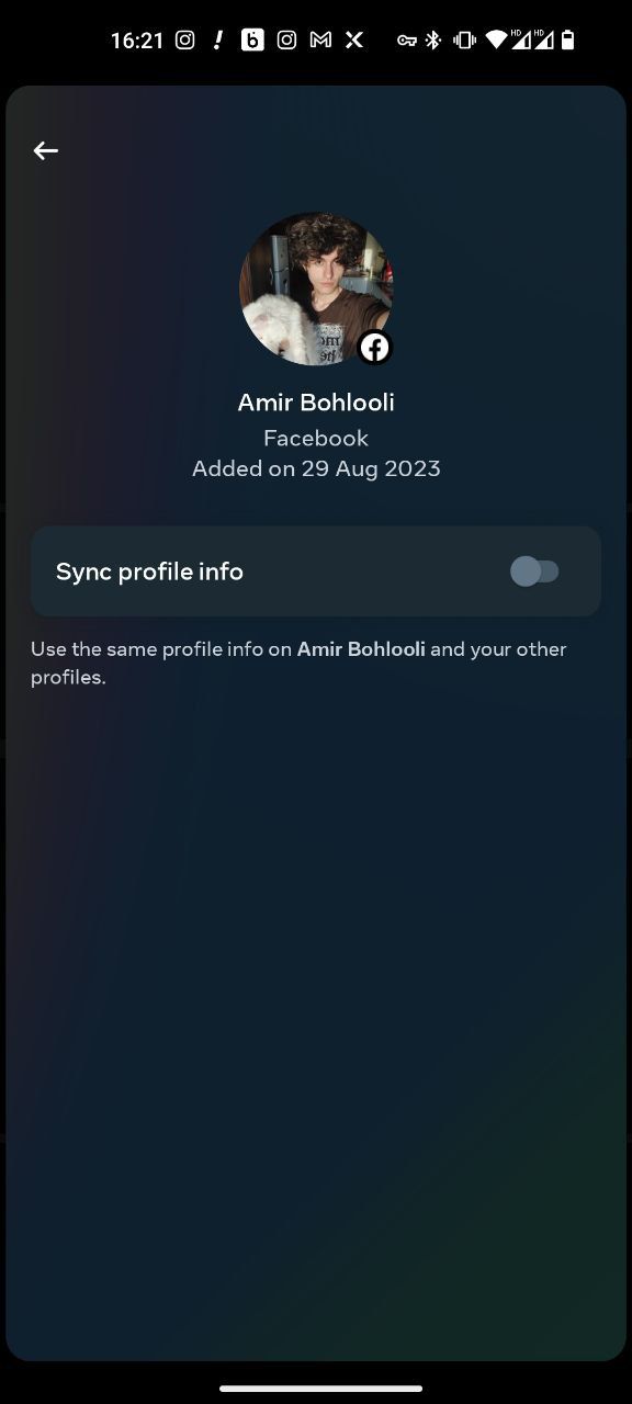 Syncing profile info on Instagram
