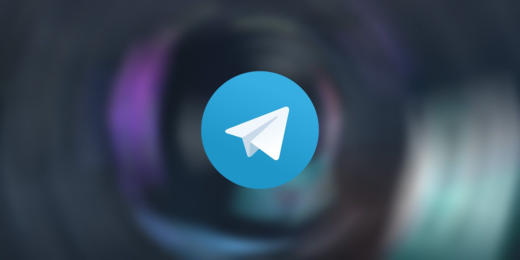 Telegram logo on a blurred background