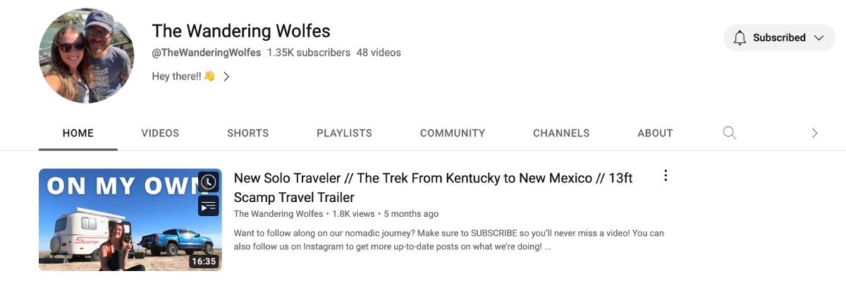 Vídeo de destaque do The Wandering Wolfes no YouTube