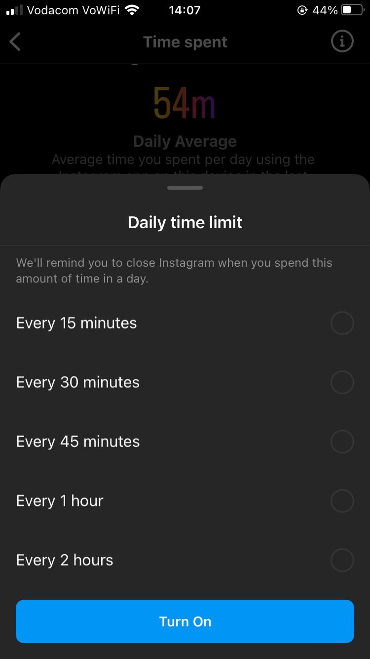 Time Spent Setting on Instagram