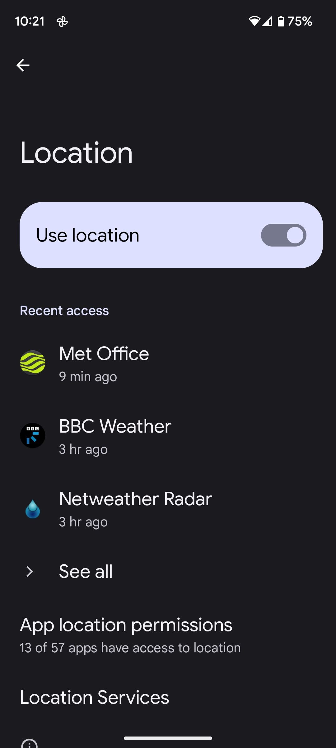 turn on location on android