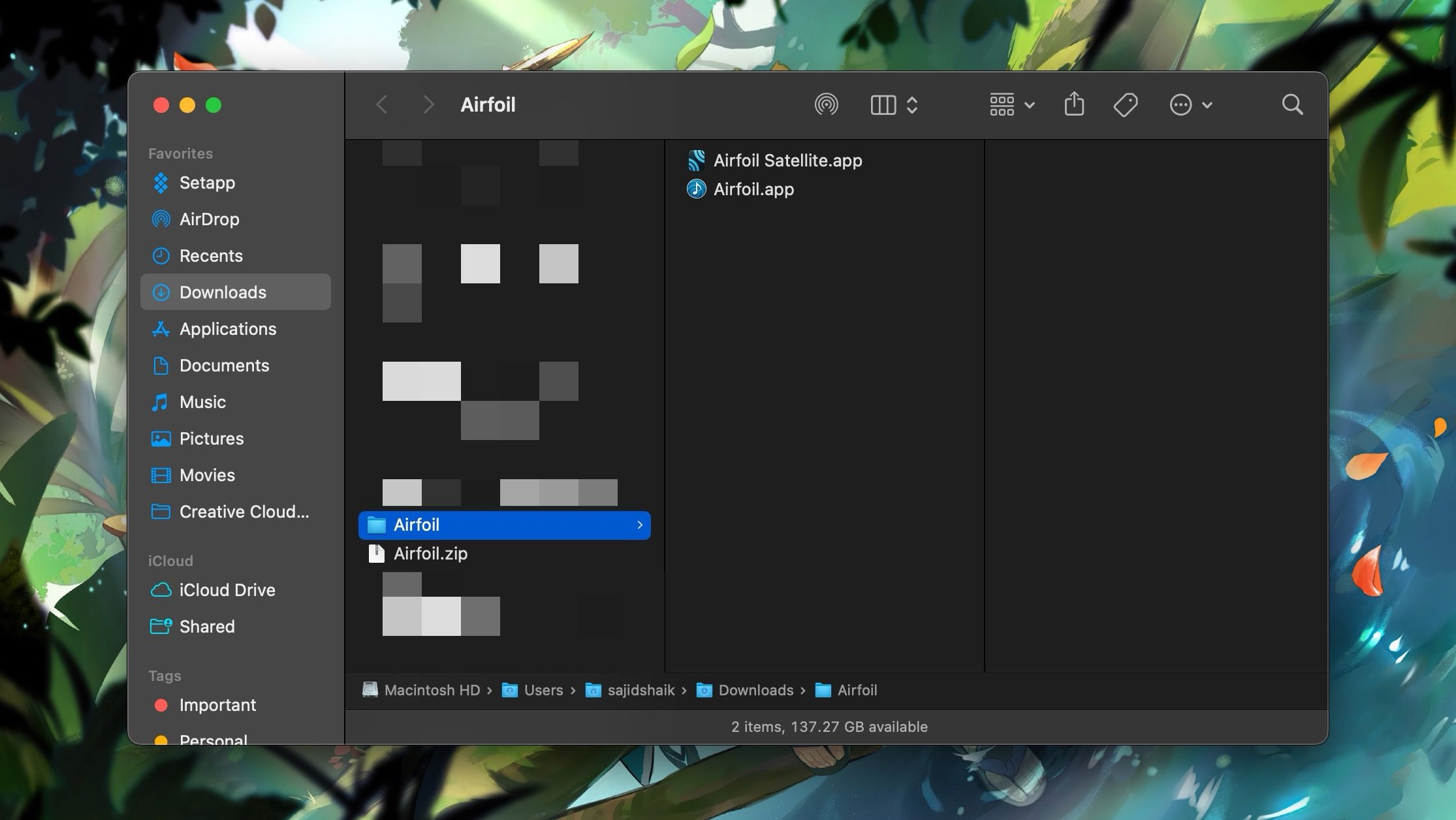 برنامه Airfoil را از Finder خارج کرده و باز کنید