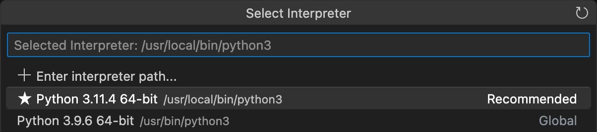 Configurando o interpretador Python padrão no Visual Studio Code