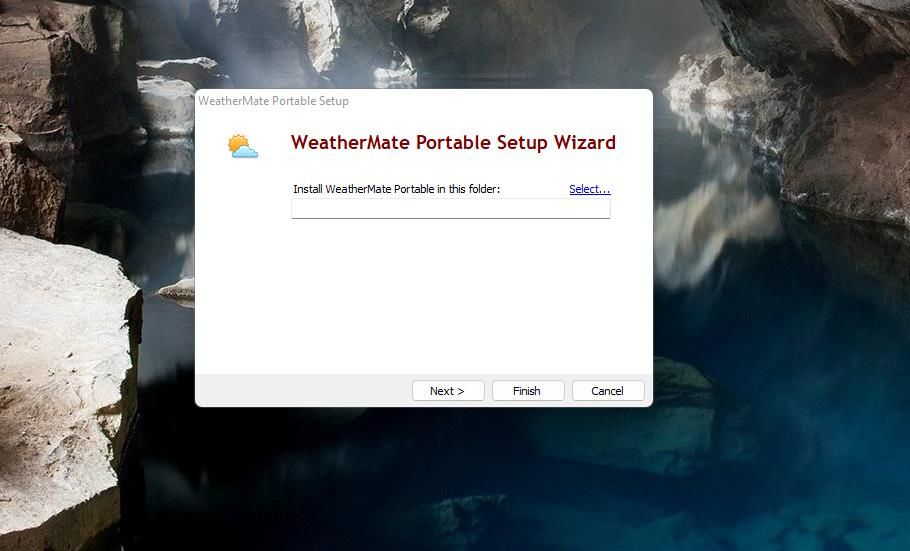 Окно настройки WeatherMate Portable 