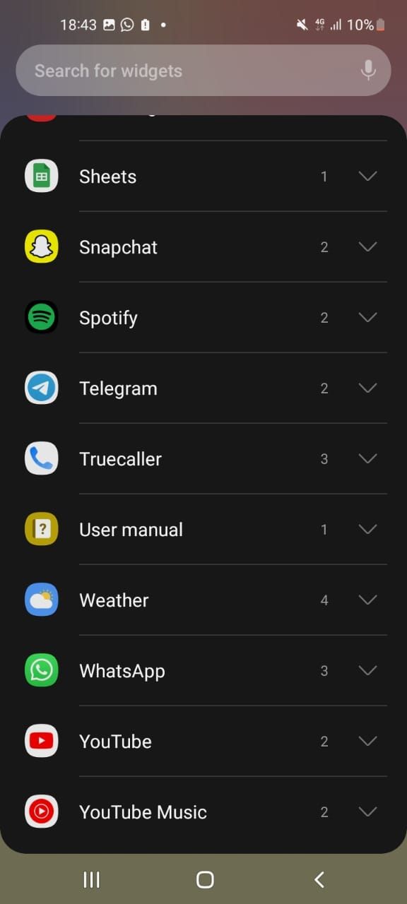 Samsung Widget Apps