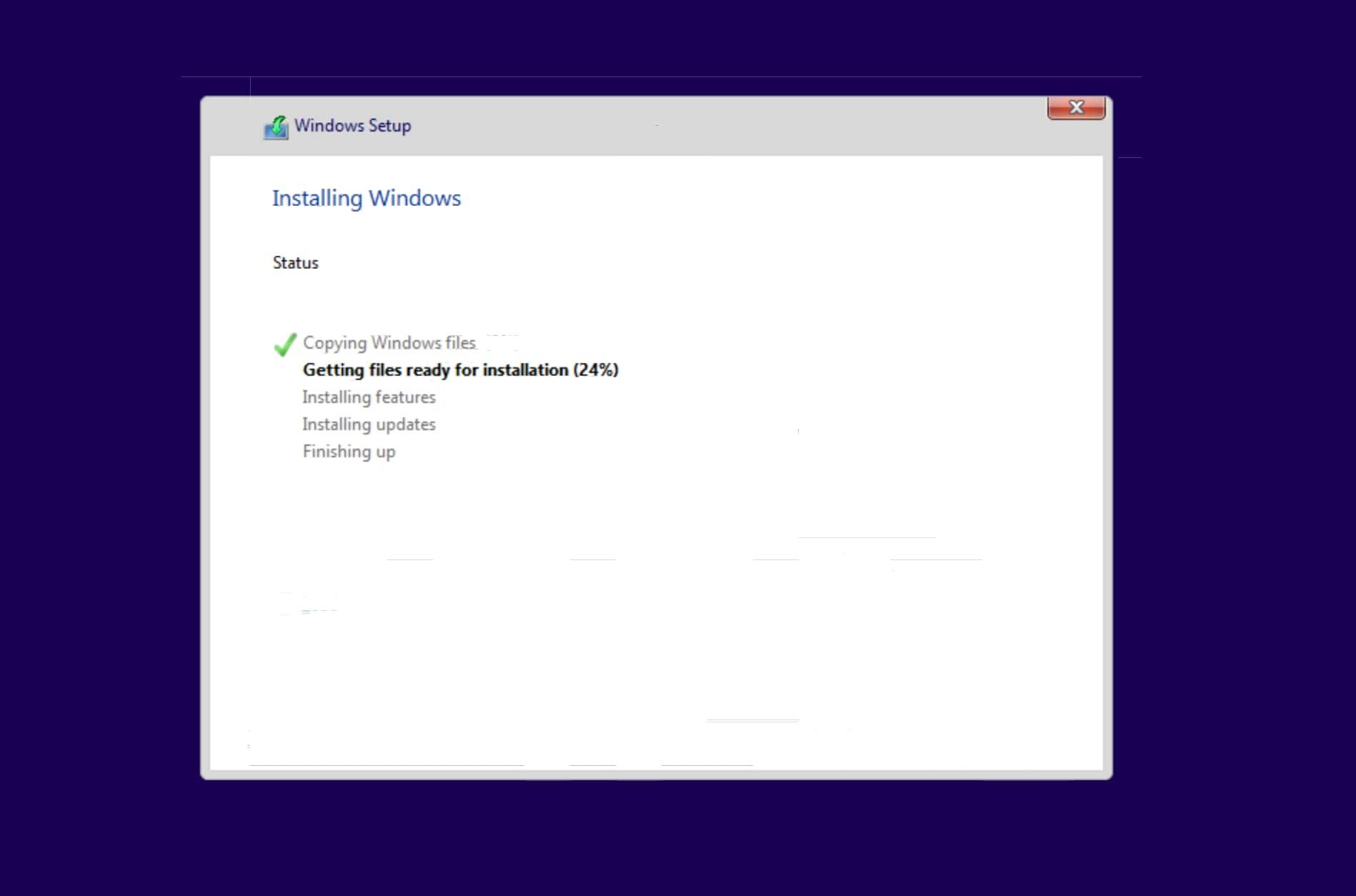 windows installing inside a kvm