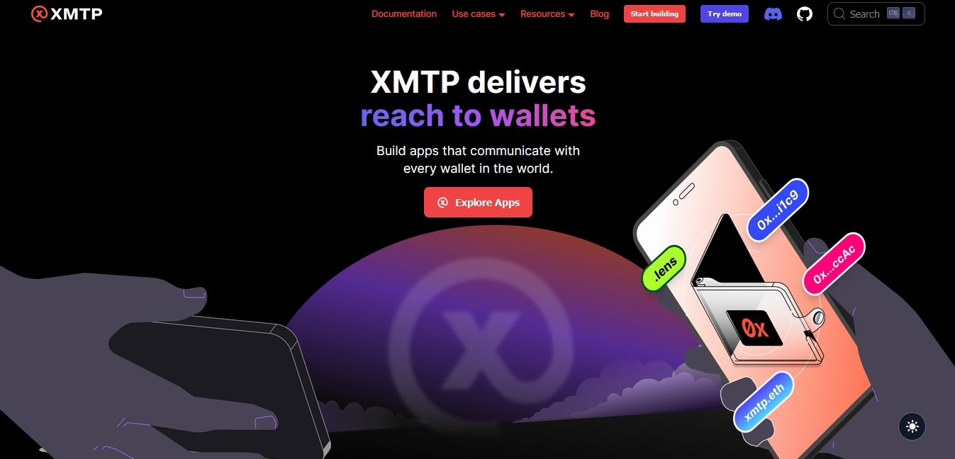 اسکرین شات وب سایت XMTP