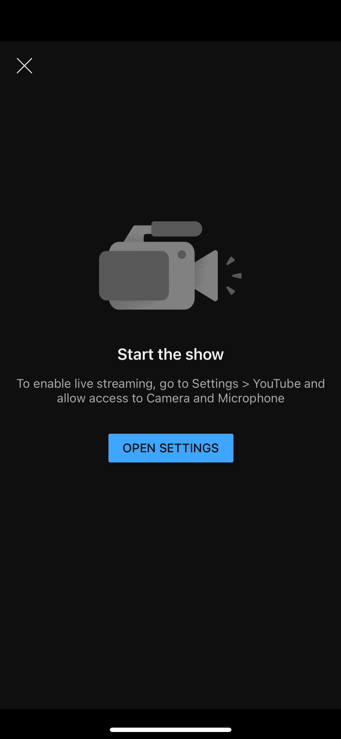 درخواست مجوز از برنامه YouTube در iOS