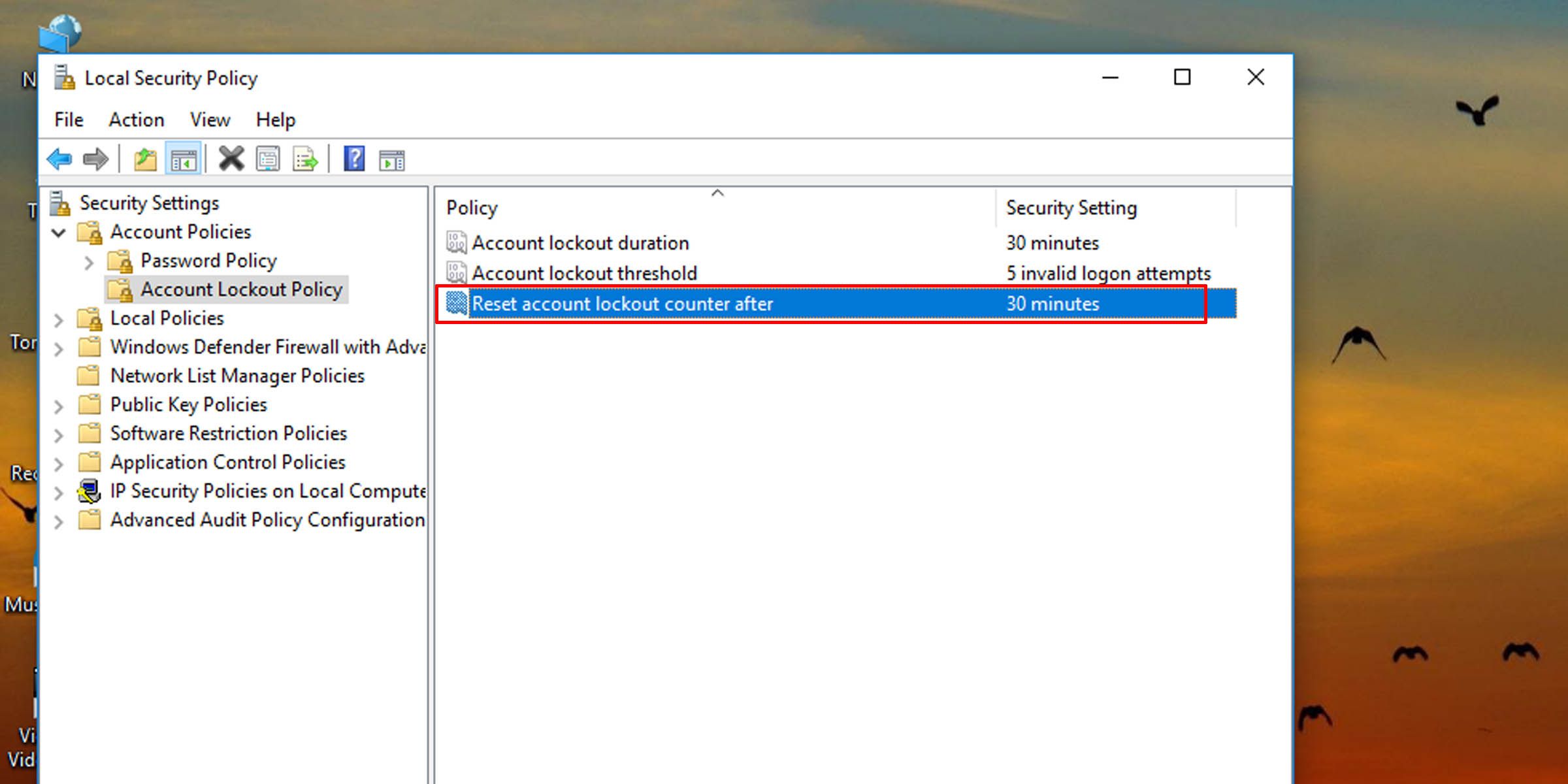 Настройка счетчика входа в систему для учетной записи Windows
