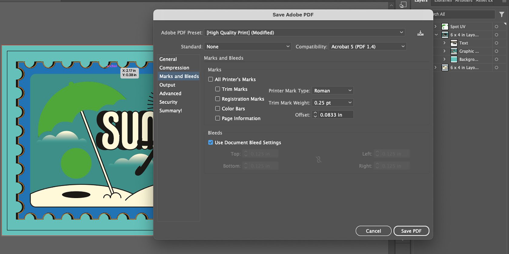 Karya seni Adobe disimpan sebagai PDF.