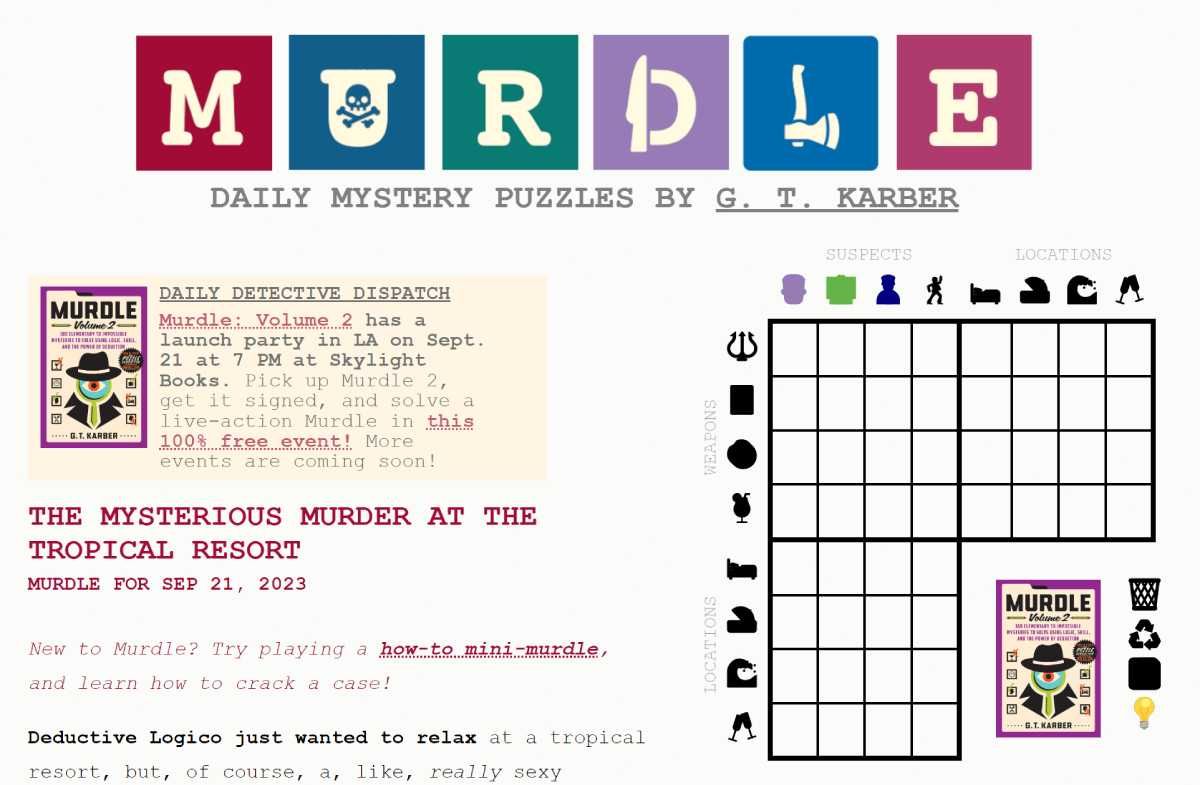 Murdle oferece um novo mistério de assassinato todos os dias, gerado por uma IA e escrito pelo escritor de mistério de Hollywood GT Karber, aumentando em dificuldade de segunda a domingo