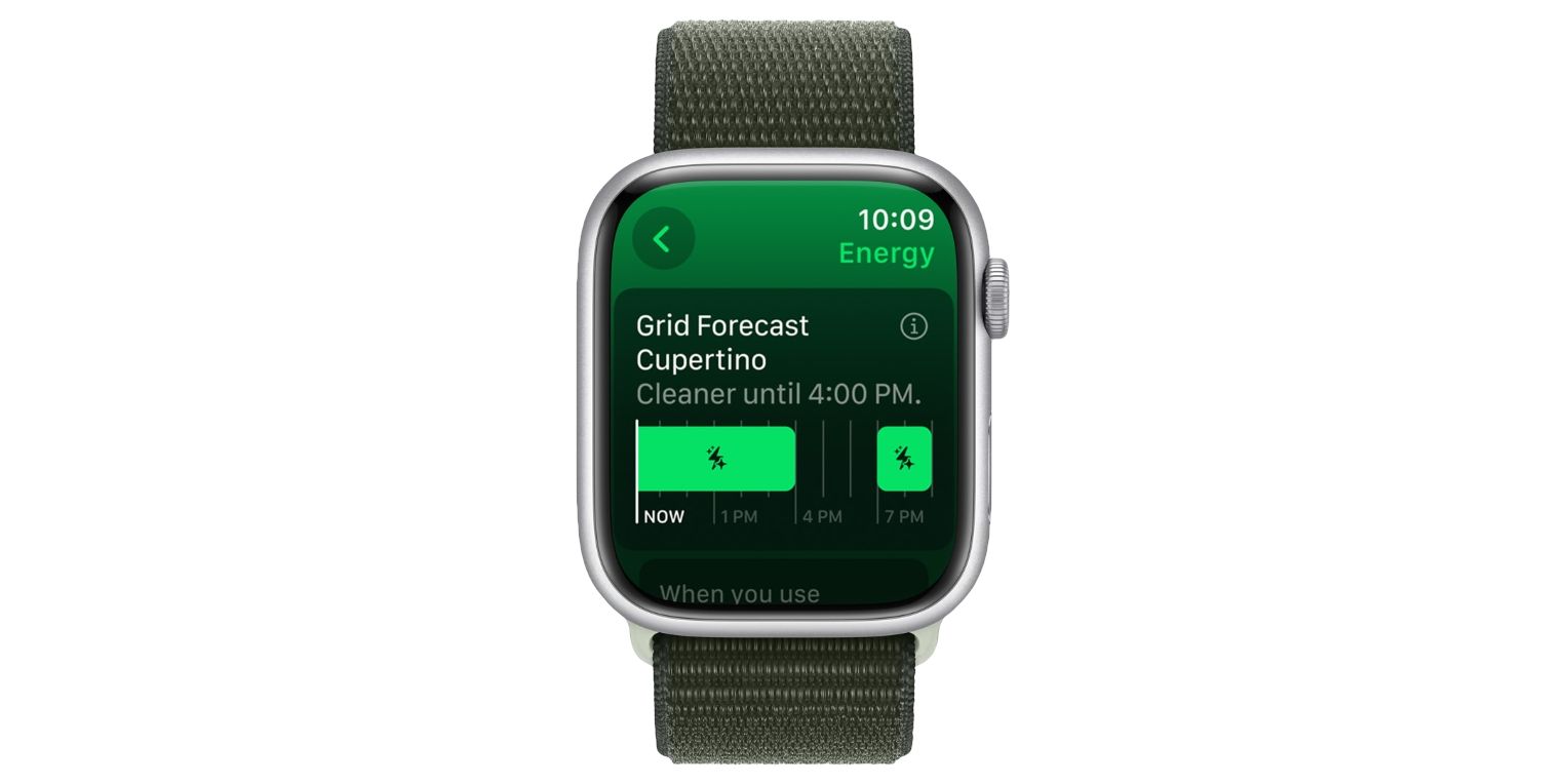 Apple Home Grid Forecast Displayed on an Apple Watch