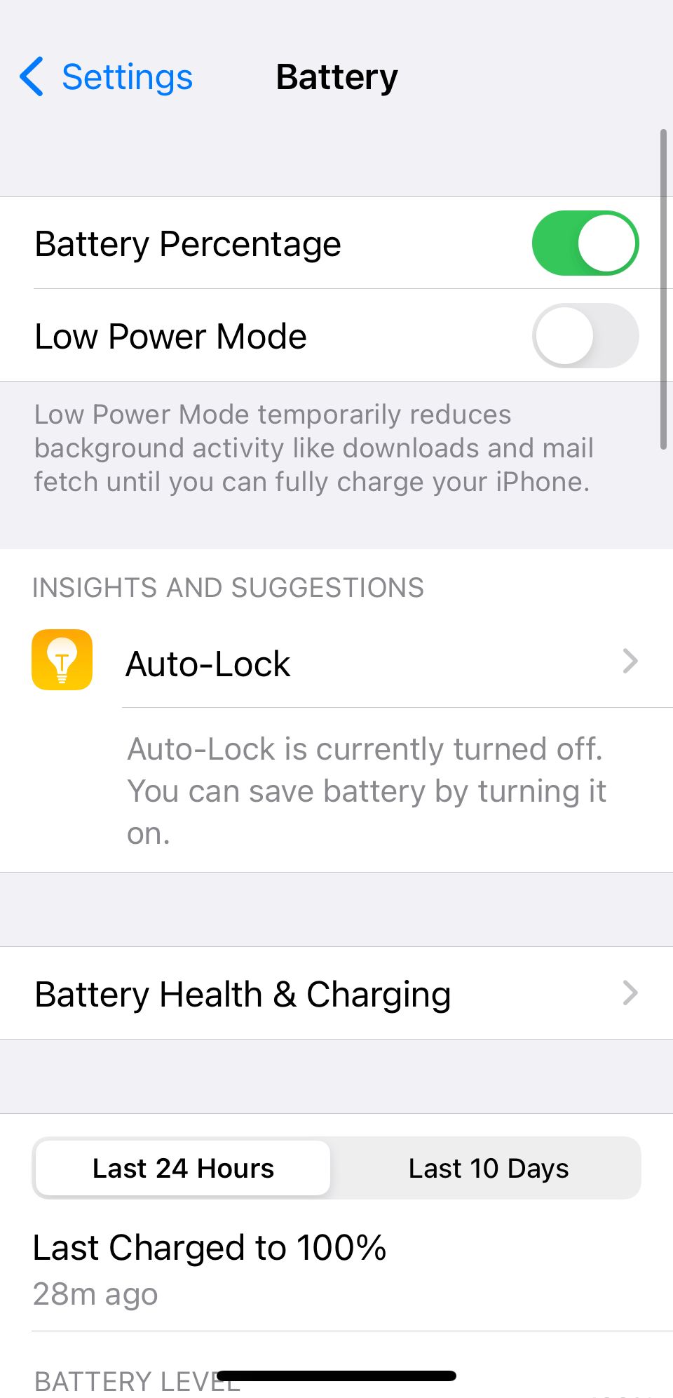 battery health settings iphone
