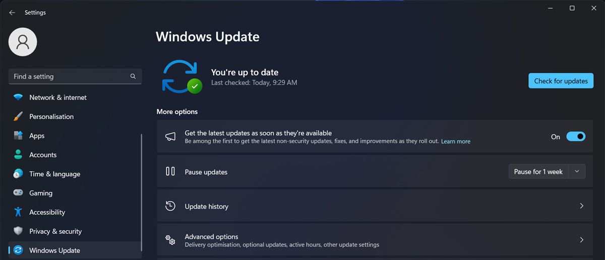 How to check for available updates in Windows 11