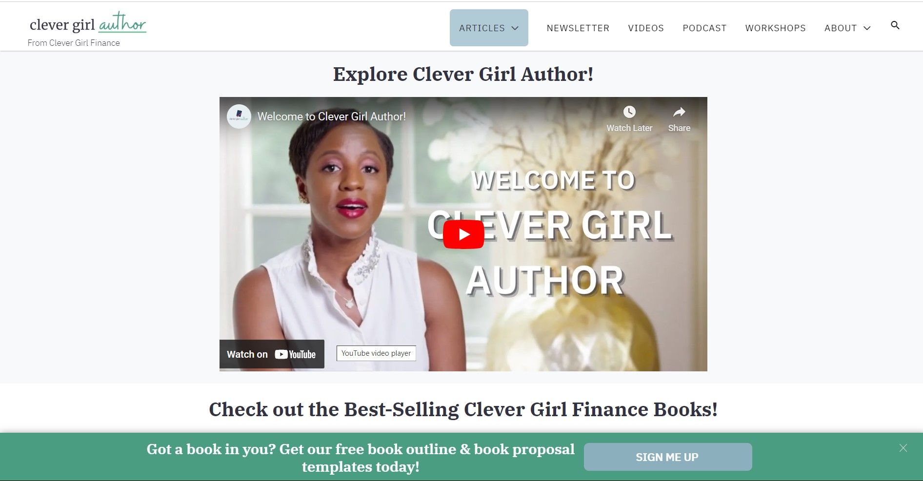 Pagina site-ului Clever Girl Autor