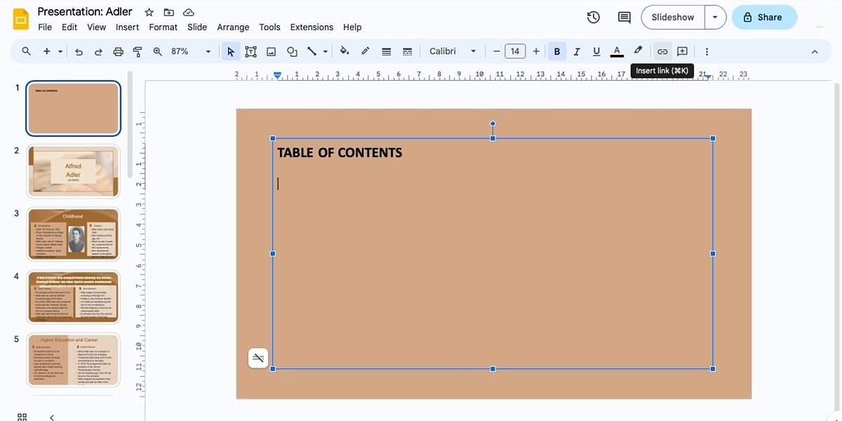 How to Create a Table of Contents in Google Slides