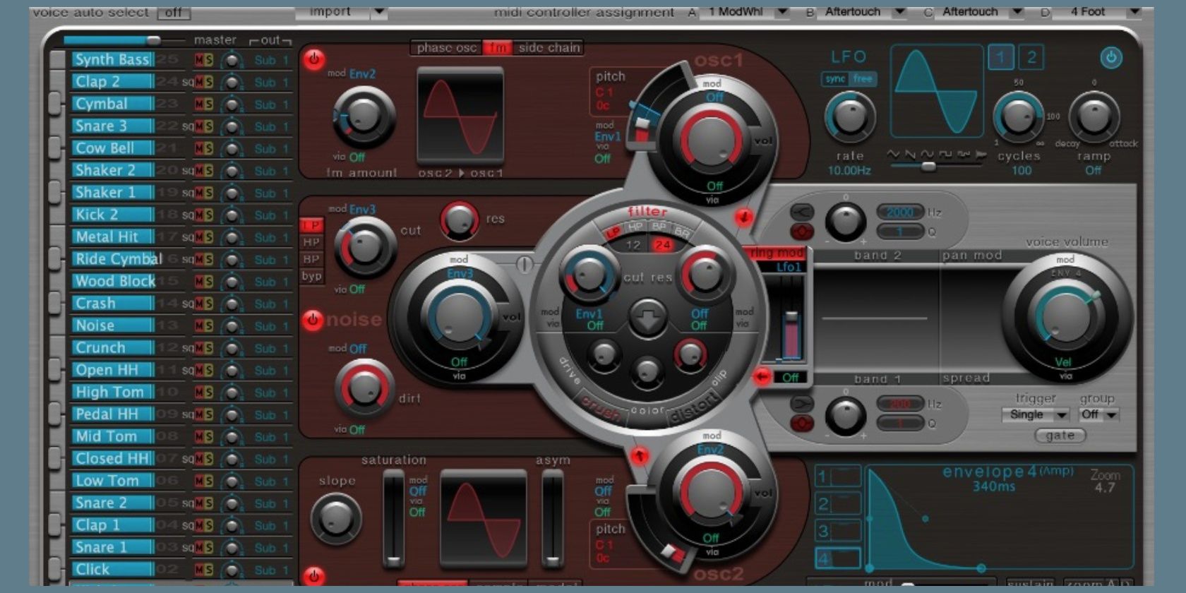 Ultrabeat Drum Machine Synth interface in Logic Pro