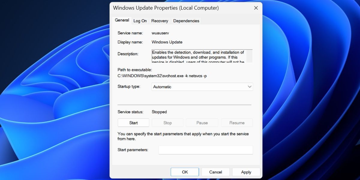 Configurar o serviço Windows Update
